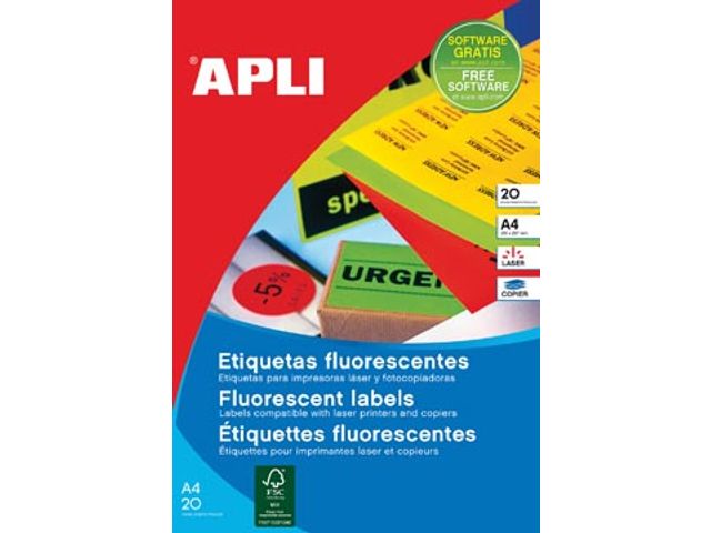 Apli Fluorescerende Etiketten 99.1x67.7mm Groen | ApliLabels.be