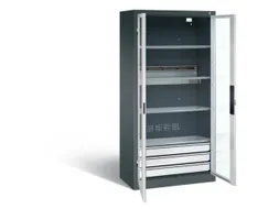 acculaadkast 1950x930x500mm 5stekkerdozen 230V cil.-slot front RAL7035
