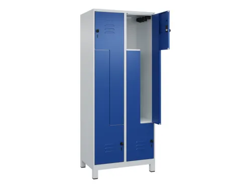 Z-garderobekast,HxBxD 1950x800x500mm,vak B 200/400mm,draaigrendel