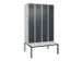 locker met bank,voor scheiding van kleding,HxBxD 2120x1200x815mm,4vak
