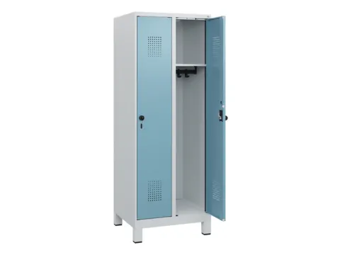 schoollocker,HxBxD 1630x600x500mm,2vak,vak B 300mm,draaigrendel,voeten