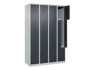 Z-garderobekast,HxBxD 1850x1200x500mm,vak B 150/300mm,cil.-slot - 2