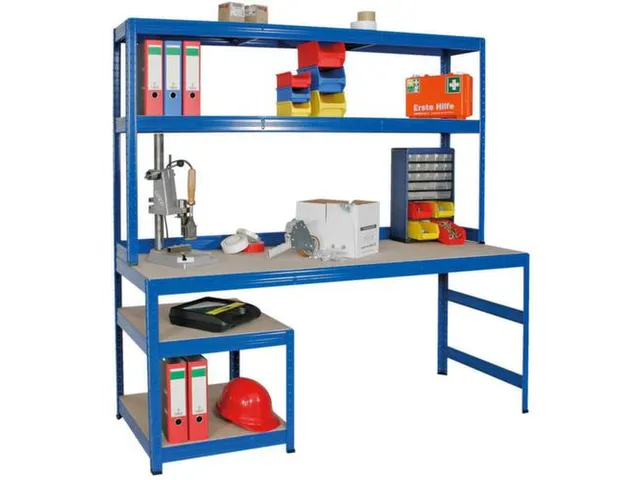 montagetafel,HxBxD 750-1050x1800x600mm,blad hout