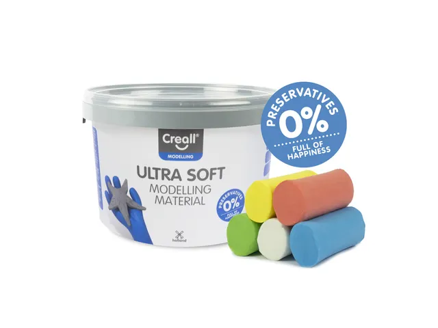 Klei Creall Play-it Ultra soft rood/blauw/groen/geel/wit 1100gram