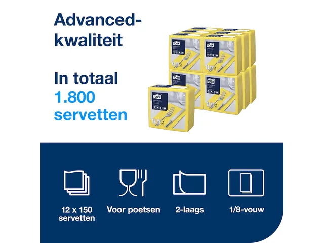 Tork 470403 Dinnerservet Advanced Geel 39x39cm