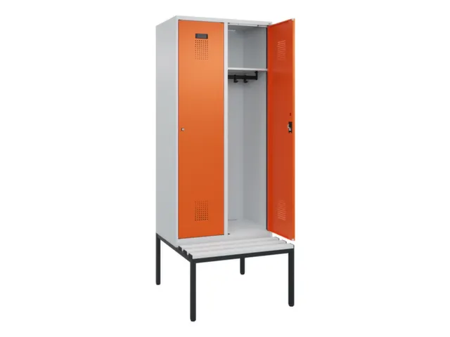 locker met bank,HxBxD 2120x800x815mm,2vak,vak B 400mm,cilinderslot