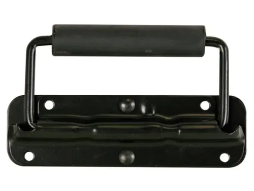 Handvat Voor Luidspreker, Met Veer, Zwart Metaal, 140x40mm