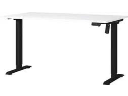 Elektrisch ihv bureau,HxBxD 710-1190x1400x800mm,blad wit,T-voet zwart