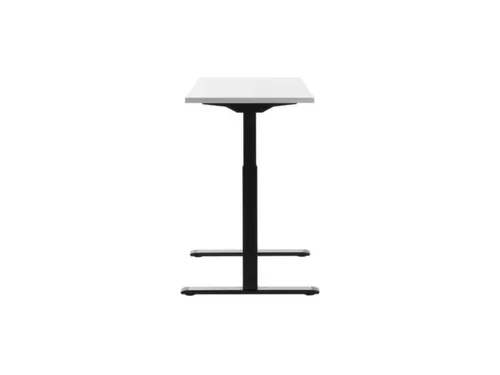 Elektrisch ihv bureau,HxBxD 700-1200x1200x600mm,blad wit,T-voet zwart