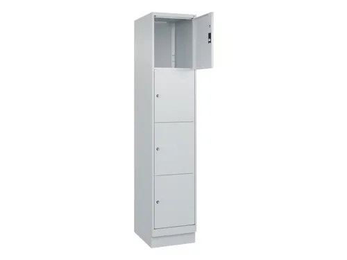 lockerkast,HxBxD 1950x400x500mm,1x4vakken,vak B 400mm,cil.-slot,sokkel