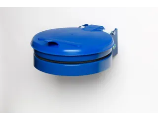 Afvalverzamelaar 120 Liter Wand Plaatstaal Kunststof Deksel Blauw - 1