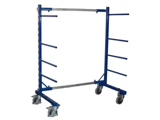 Draagarmwagen 400kg Enkelzijdig 2 Staanders 8 Liggers Ral5010 - 2