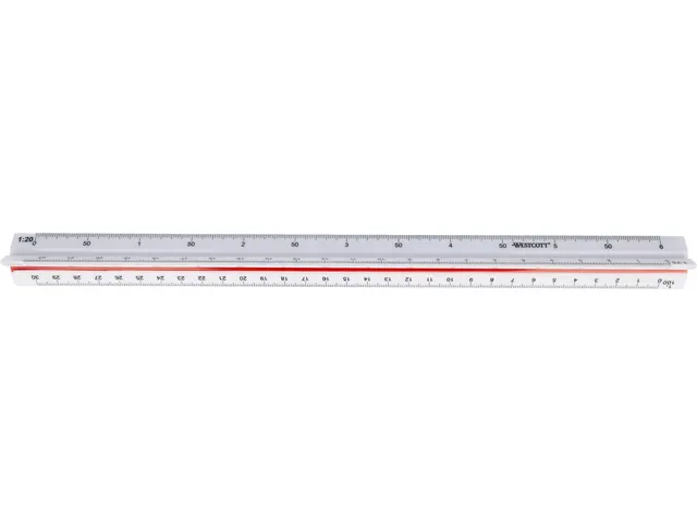 Schaalstok Westcott 30cm 1:20/25/50/75/100/125