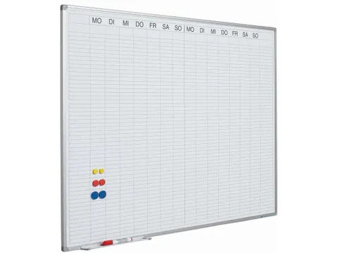 Planbord 90x120cm Softline profiel 8mm Dubbele week DU met dagenstrook