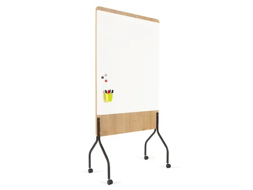 Whiteboard Rocada Natural 100x120cm wit mobiel 2-zijdig melamine magne