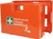 verbandkoffer,v. bouw,DIN 13157,ABS oranje,m. wandhouder