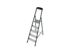 Trapladder,Eenzijdig,5Treden,Bordes M. Antislip Elementen