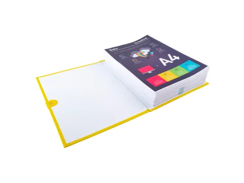 Map uitrekbare rug klittenband geel