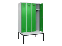 locker met bank,HxBxD 2120x1200x815mm,4vak,vak B 300mm,cilinderslot