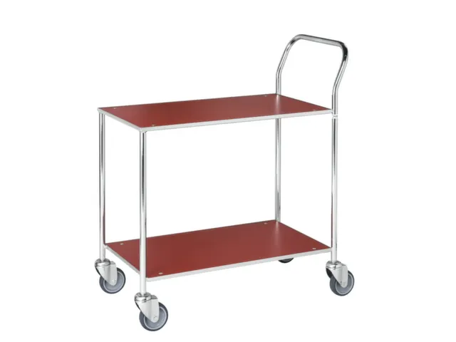Tafelwagen,Draagverm. 150Kg,2Etage(S),Etage(S) Melaminecoating,Rood
