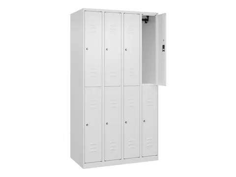 dubbeldekse locker,HxBxD 1850x1000x500mm,4x2vak.,vak B 250mm,cil.-slot