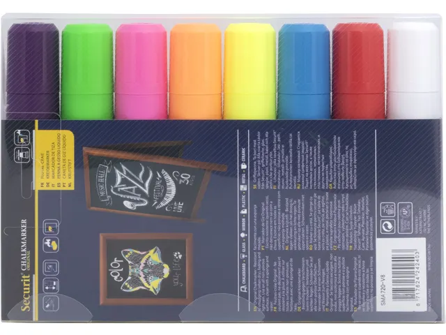 Krijtstift Securit Sma-720 Blokpunt 7-15mm Assorti 8 Stuks