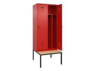 locker met bank,voor scheiding van kleding,HxBxD 2120x800x815mm,2vak - 1
