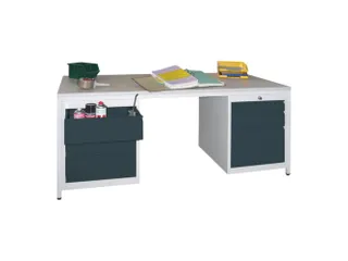 werkplaatsbureau,HxBxD 720x1700x800mm,RAL7035,front RAL7016 - 1