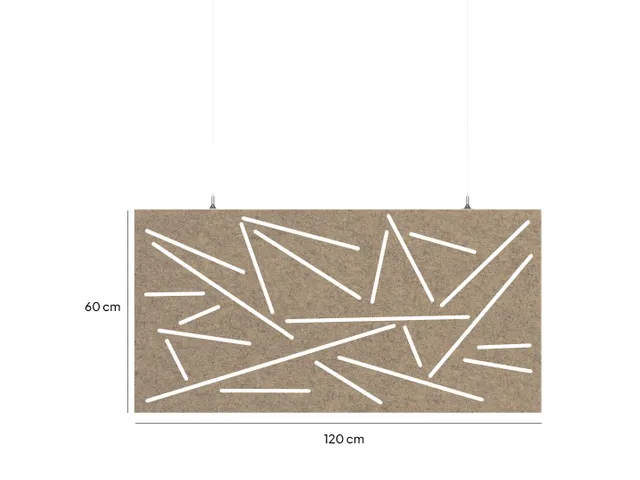 Akoestisch plafondpaneel met patroon uitsnede 60x120cm Zand