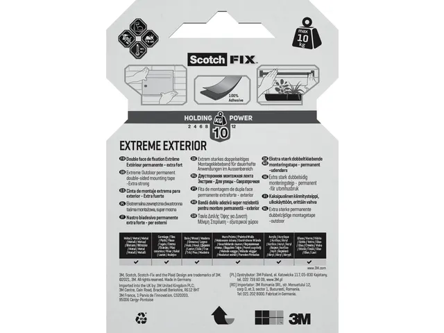 Ruban adhésif Scotch Extreme Exterior 19mmx1,5m double face