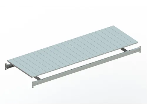 legbord van plaatstaal,v. breedvakstelling,BxD 2200x800mm,vakl. 600kg