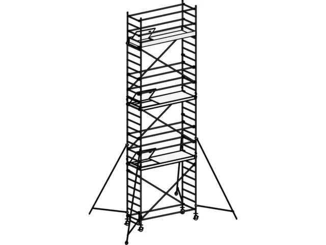 échafaudage roulant,portée H 8,4m,échafaudage H 7,64m