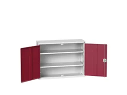 wandkast 800x1050x350mm 2xStalen bodem sokkel Ral 7035 front Ral 3004