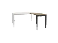 Bureau Linesto N3 aanbouwtafel 80x60cm hav/kers 25mm zwart