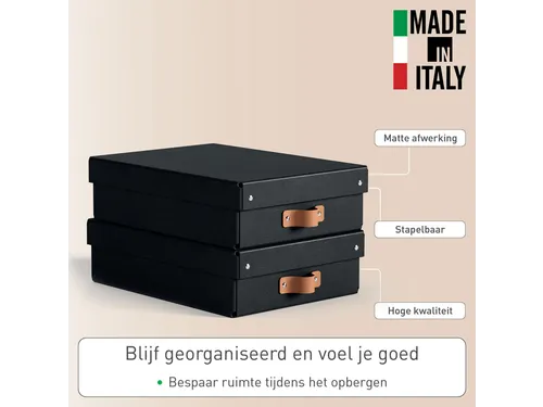 Leitz Puro Opbergdoos met deksel medium laag 8L set van 2 zwart