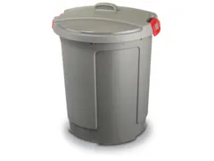 afvalbak,HxØ 640x390-490mm,romp PP grijs,deksel PE grijs