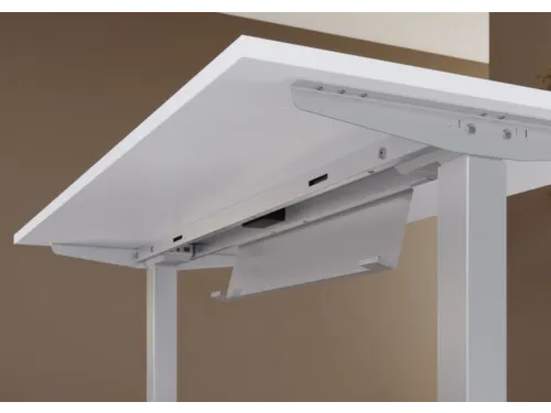 Elektrisch Zit-sta Bureau 720-1190x1200x670mm Eiken T-voet zilver