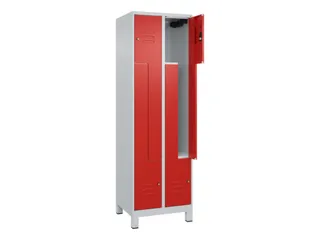 Z-garderobekast,HxBxD 1950x600x500mm,vak B 150/300mm,cil.-slot,voeten - 2