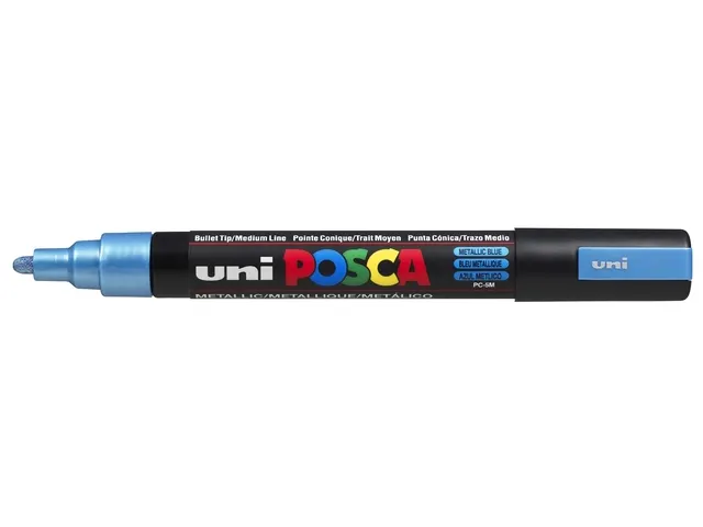 Verfstift Posca PC5M Medium Punt 1,8-2,5mm metallic blauw