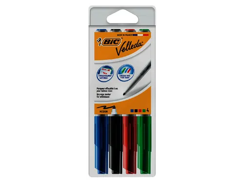 Viltstift Bic 1744 Whiteboard Rond Assorti 1.4mm Blister à 4st