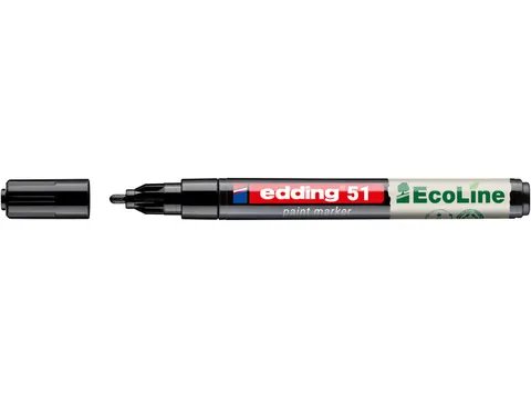 Paintmarker edding 51 EcoLine op waterbasis 1-2mm zwart