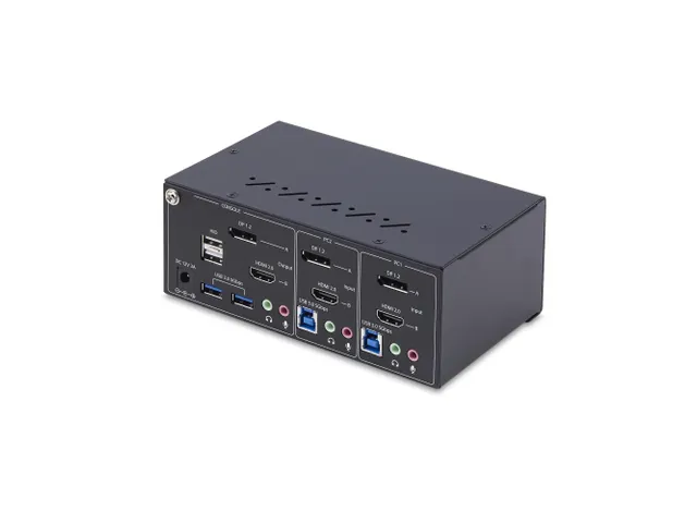 2-Port Dual-Monitor DisplayPort en HDMI KVM Switch