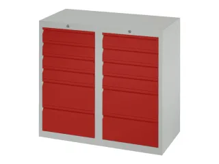 ladekast,HxBxD 900x1000x500mm,12lade(n),RAL7035,front RAL3000 - 2