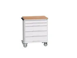 gereedschapswagen 980x800x600mm linoleum blad 5 laden RAL7035+RAL7035