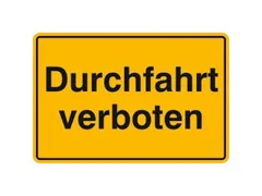 verbodsbord,Doorrit verboden,aluminium gemerkt,gemoffeld,geel/zwart