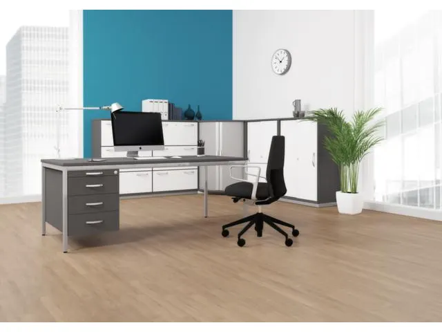 Bureau Hxbxd 720x1600x800mm Bladdecor Wit Frame Ral7035