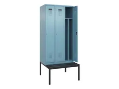 locker met bank,voor scheiding van kleding,HxBxD 2120x900x815mm,3vak