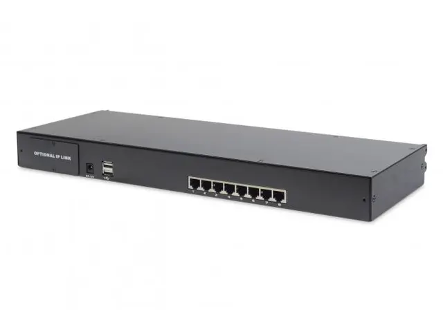 17 inch LCD KVM-console 8-poorts CAT 5 Duits toetsenbord Zwart