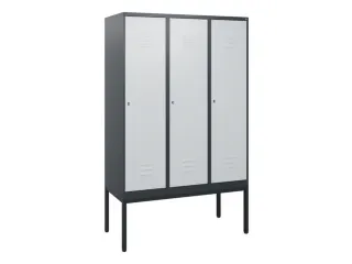 locker,HxBxD 1950x1200x500mm,3vak,vak B 400mm,cil.-slot,voetonderstel - 1
