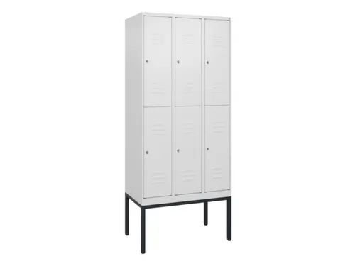 dubbeldekse locker,HxBxD 2120x900x500mm,3x2vak.,vak B 300mm,cil.-slot